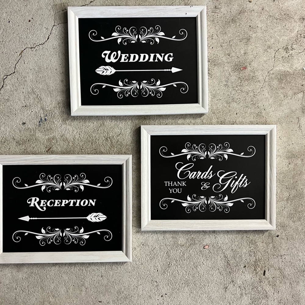 Trio of Wedding Signs for Reception, Ceremony & Card Box